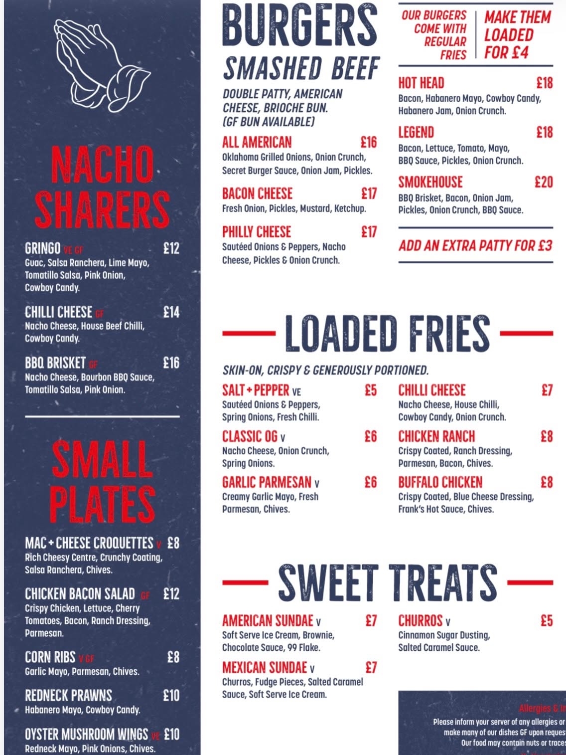 Low Slow & Dough menu, page 1